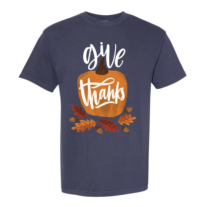 Give Thanks Vintage Fall Thanksgiving Garment-Dyed Heavyweight T-Shirt