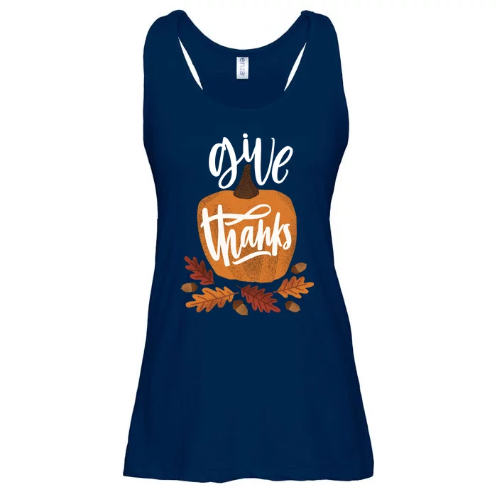 Give Thanks Vintage Fall Thanksgiving Ladies Essential Flowy Tank