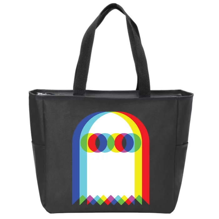 Ghost Trippy Vaporwave Halloween Techno Rave Edm Music Party Zip Tote Bag