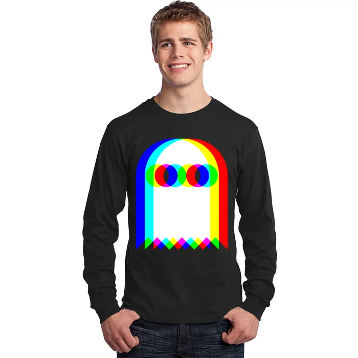 Ghost Trippy Vaporwave Halloween Techno Rave EDM Music Party Long Sleeve Shirt