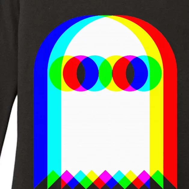 Ghost Trippy Vaporwave Halloween Techno Rave Edm Music Party Womens CVC Long Sleeve Shirt