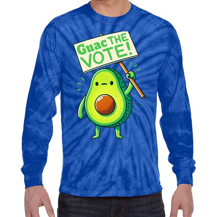 Guac The Vote Funny Avocado Voting Election Tie-Dye Long Sleeve Shirt