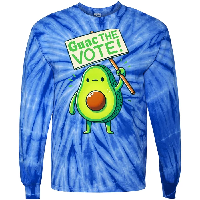 Guac The Vote Funny Avocado Voting Election Tie-Dye Long Sleeve Shirt