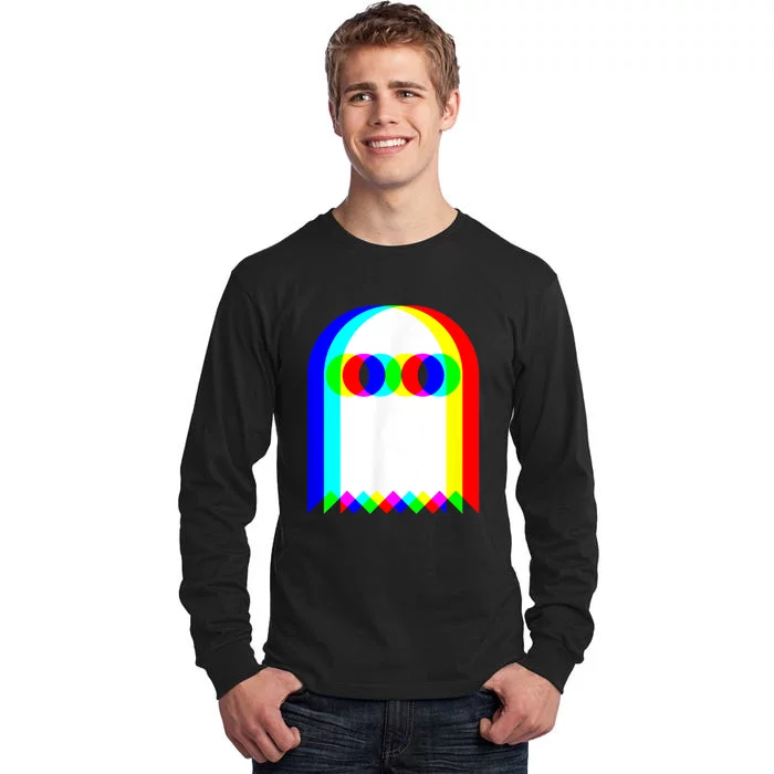 Ghost Trippy Vaporwave Halloween Techno Rave Edm Music Party Tall Long Sleeve T-Shirt