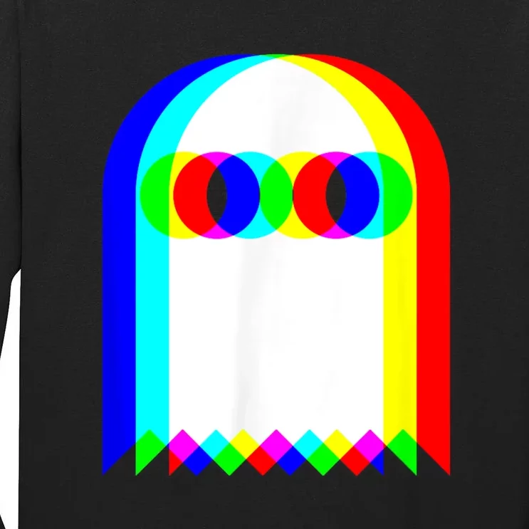 Ghost Trippy Vaporwave Halloween Techno Rave Edm Music Party Tall Long Sleeve T-Shirt