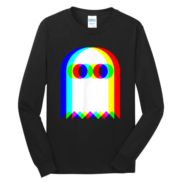 Ghost Trippy Vaporwave Halloween Techno Rave Edm Music Party Tall Long Sleeve T-Shirt