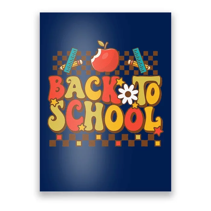 Groovy Teacher Vibes Elementary Retro Welcome Back To School Gift Poster