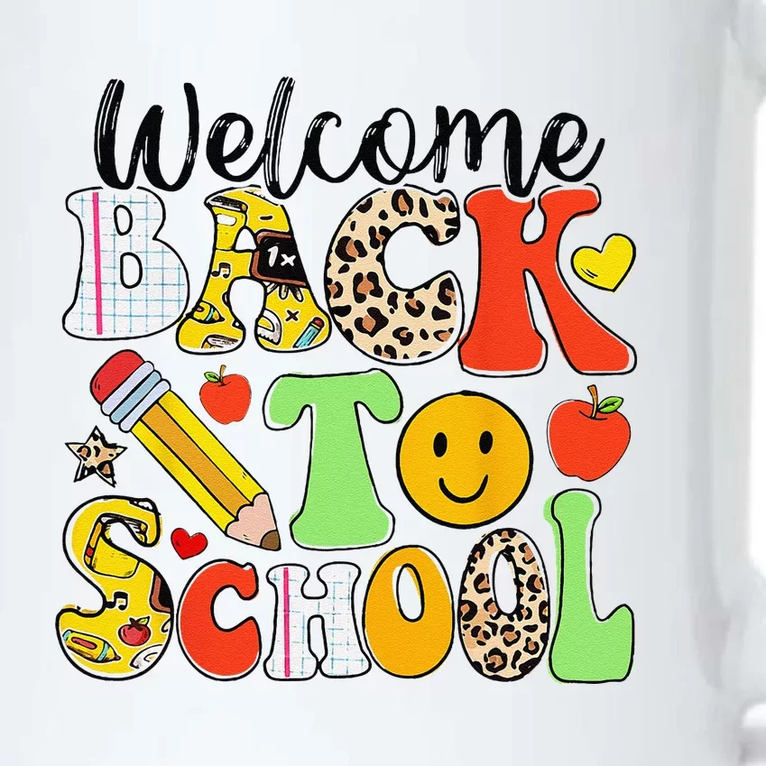 Groovy Teacher Vibes Elementary Retro Welcome Back To School Black Color Changing Mug