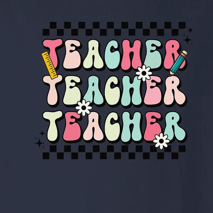 Groovy Teacher Vibes Retro Teach Love Inspire Back To School Sweatshirt Toddler Long Sleeve Shirt