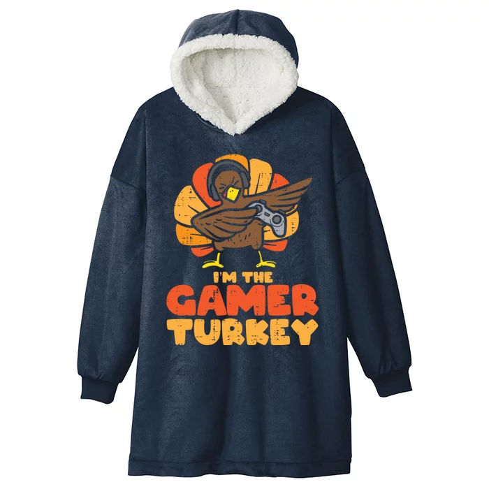 Gamer Turkey Video Games Gaming Thanksgiving Gift Hooded Wearable Blanket