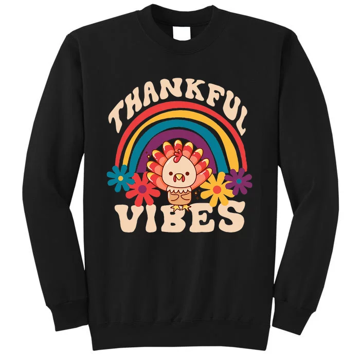 Groovy Thankful Vibes Turkey Fall Thanksgiving Sweatshirt