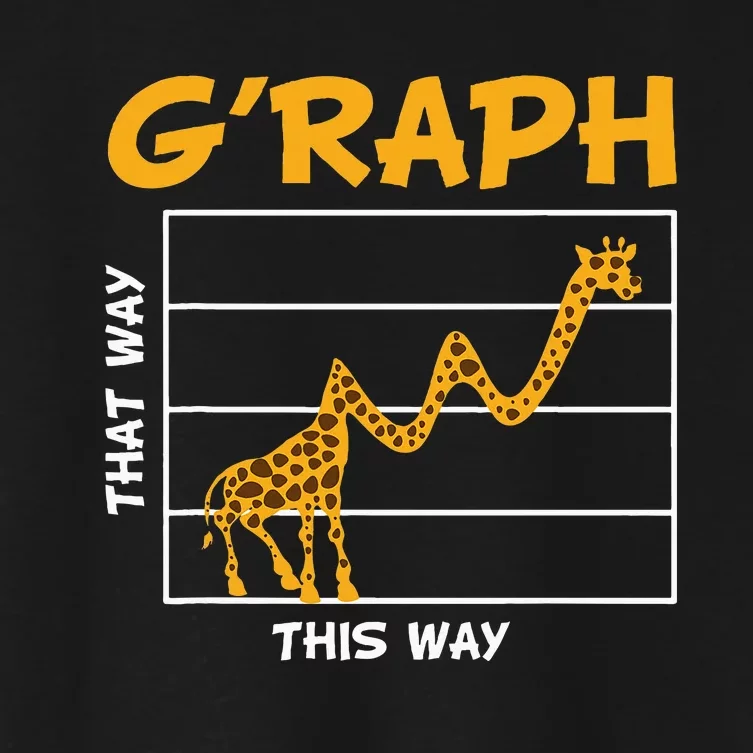 GRaph This Way That Way Wildlife Funny Math Teacher Giraffe Women's Crop Top Tee