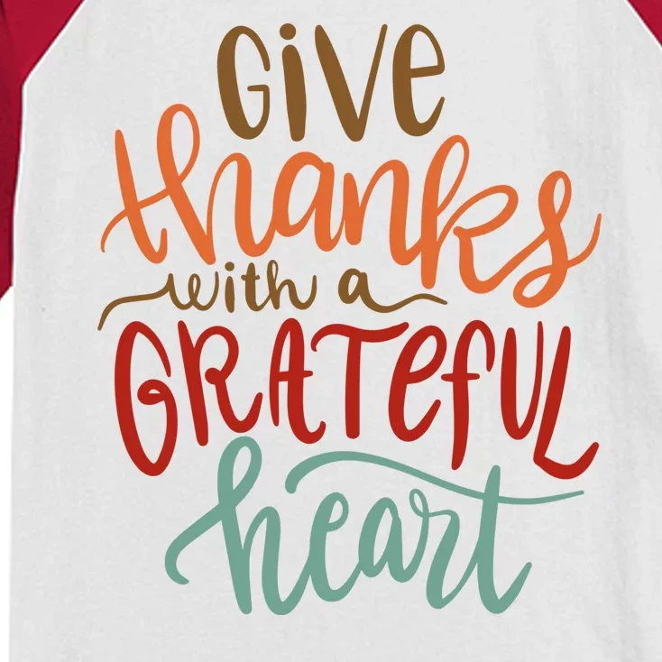 Give Thanks With A Grateful Heart Kids Colorblock Raglan Jersey