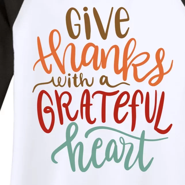 Give Thanks With A Grateful Heart Women's Tri-Blend 3/4-Sleeve Raglan Shirt