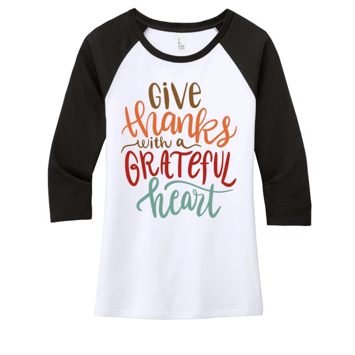 Give Thanks With A Grateful Heart Women's Tri-Blend 3/4-Sleeve Raglan Shirt