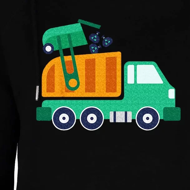 Garbage Truck Waste Recycle Trash Collector Earth Day Womens Funnel Neck Pullover Hood