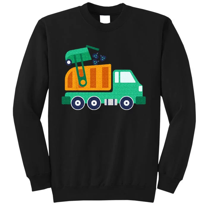 Garbage Truck Waste Recycle Trash Collector Earth Day Tall Sweatshirt