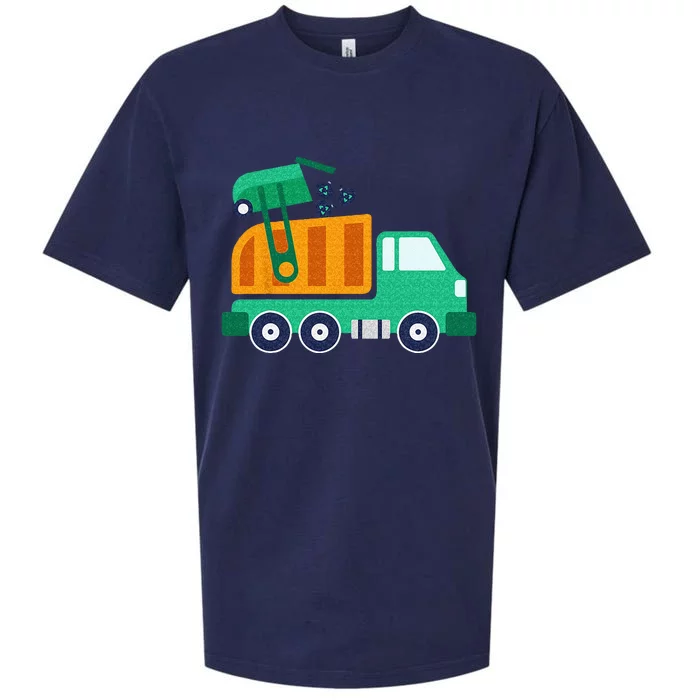 Garbage Truck Waste Recycle Trash Collector Earth Day Sueded Cloud Jersey T-Shirt