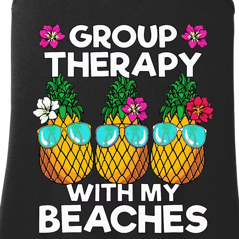 Group Therapy With My Beaches funny Pineapple Ladies Essential Tank