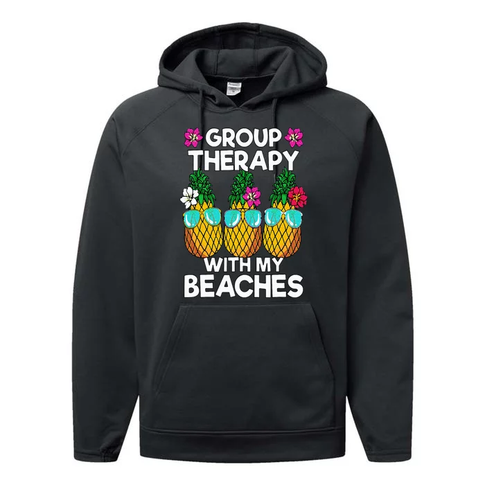 Group Therapy With My Beaches Pineapple Performance Fleece Hoodie