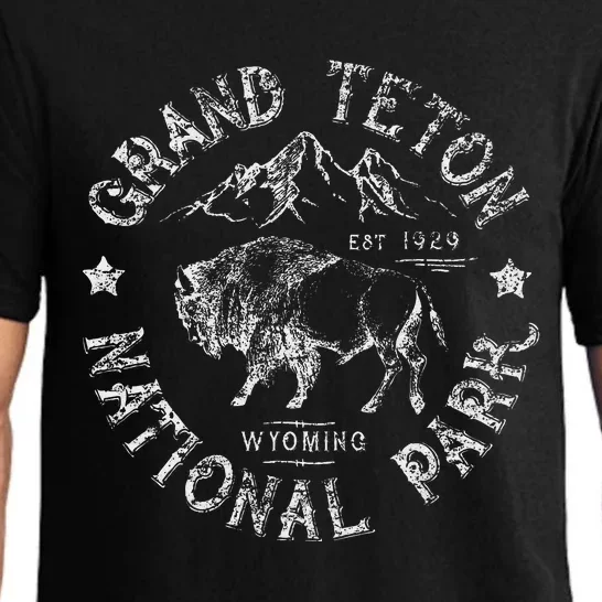 Grand Teton Wyoming Cowboy State Buffalo National Park Pajama Set