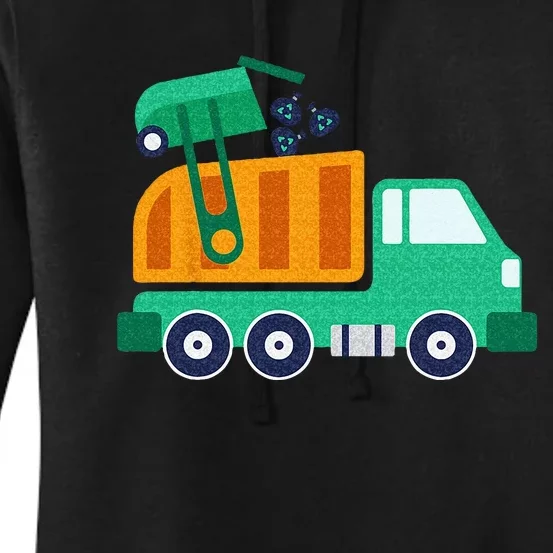 Garbage Truck Waste Recycle Trash Collector Earth Day Women's Pullover Hoodie