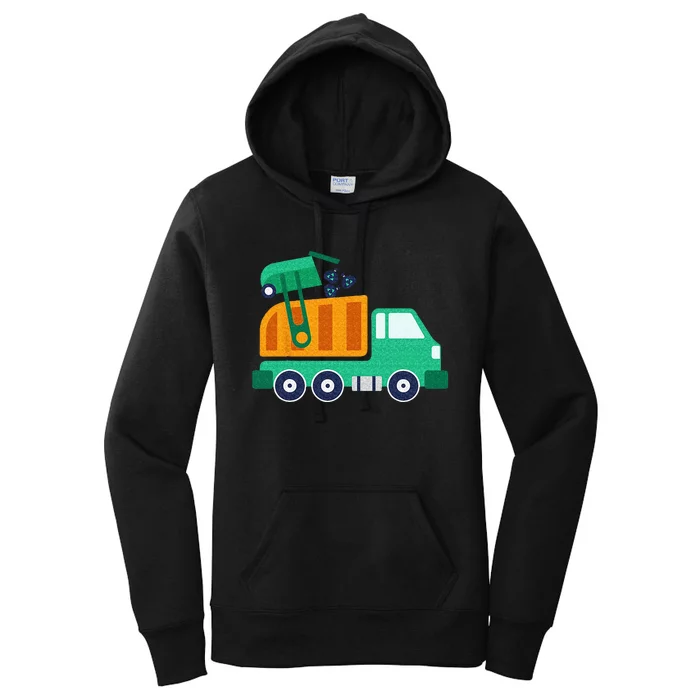 Garbage Truck Waste Recycle Trash Collector Earth Day Women's Pullover Hoodie