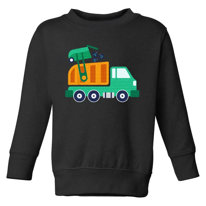 Garbage Truck Waste Recycle Trash Collector Earth Day Toddler Sweatshirt