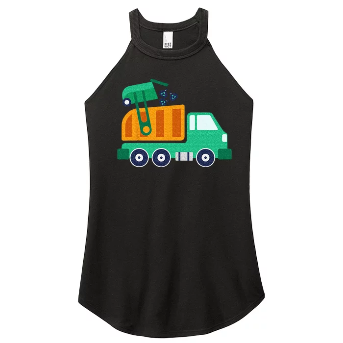 Garbage Truck Waste Recycle Trash Collector Earth Day Women’s Perfect Tri Rocker Tank