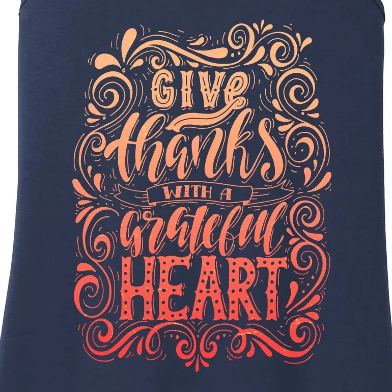 Give Thanks With A Grateful Heart Sign Ladies Essential Tank