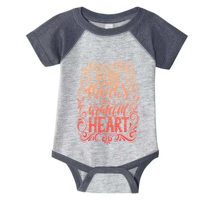 Give Thanks With A Grateful Heart Sign Infant Baby Jersey Bodysuit