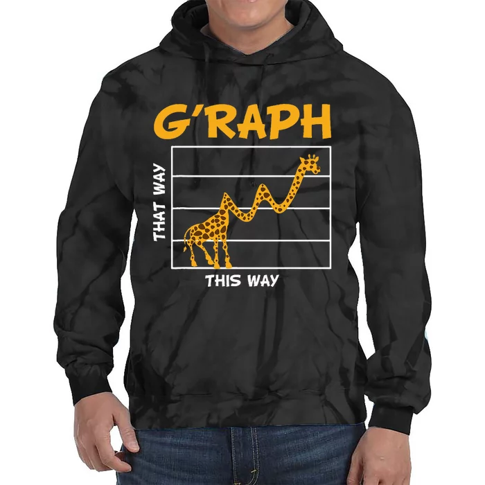 GRaph This Way That Way Wildlife Funny Math Teacher Giraffe Tie Dye Hoodie