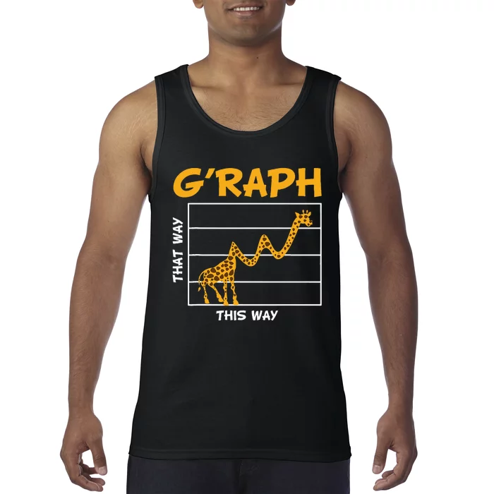 GRaph This Way That Way Wildlife Funny Math Teacher Giraffe Tank Top