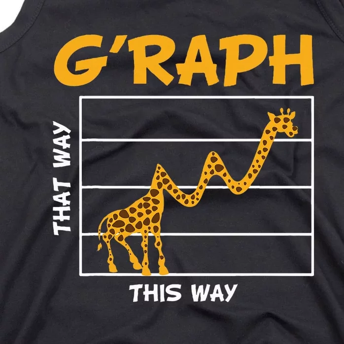 GRaph This Way That Way Wildlife Funny Math Teacher Giraffe Tank Top