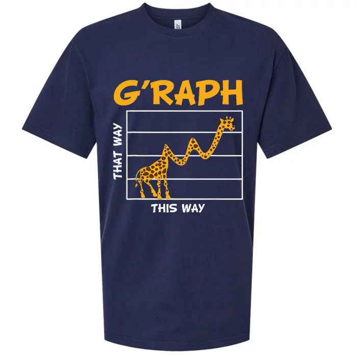 GRaph This Way That Way Wildlife Funny Math Teacher Giraffe Sueded Cloud Jersey T-Shirt