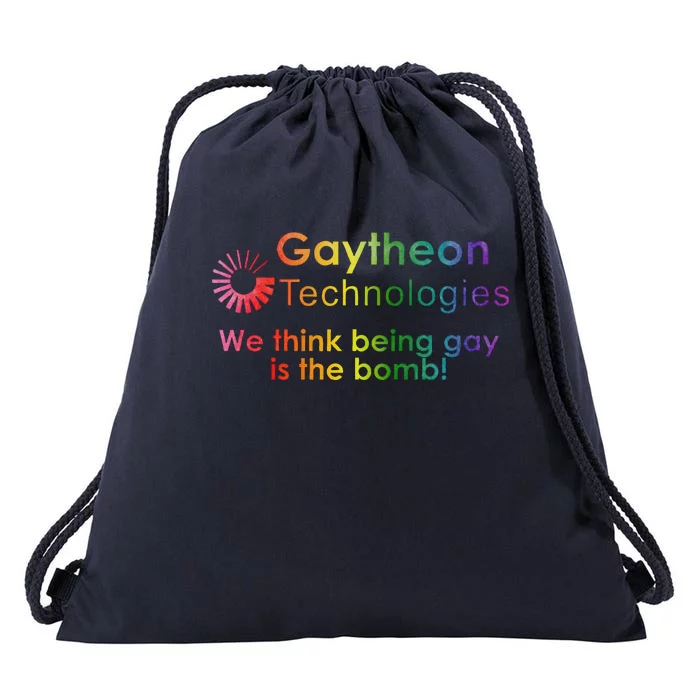 Gaytheon Technologies We Think Being G.A.Y Is The Bomb Drawstring Bag