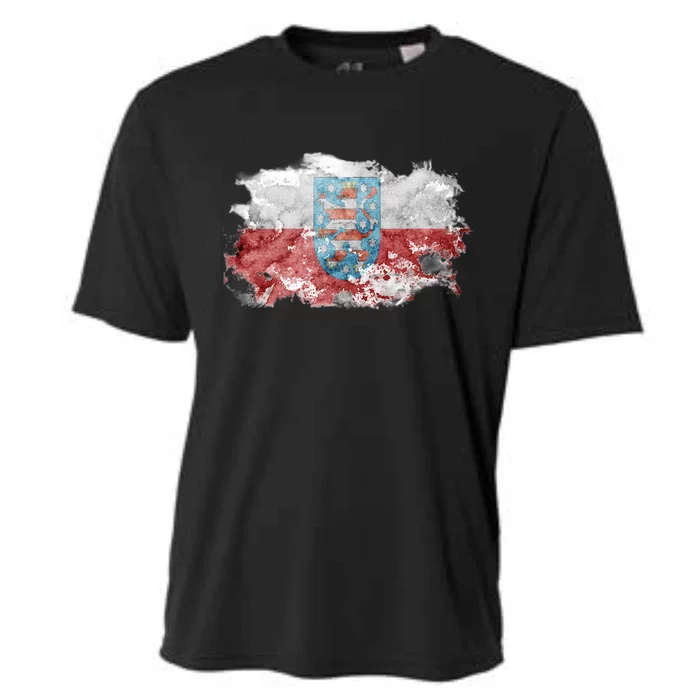 Geremany Thuringia Watercolor Painted State Flag Cooling Performance Crew T-Shirt