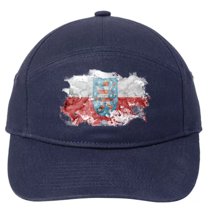 Geremany Thuringia Watercolor Painted State Flag 7-Panel Snapback Hat