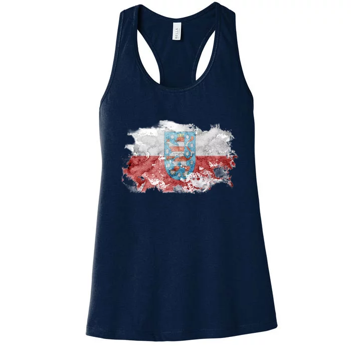 Geremany Thuringia Watercolor Painted State Flag Women's Racerback Tank