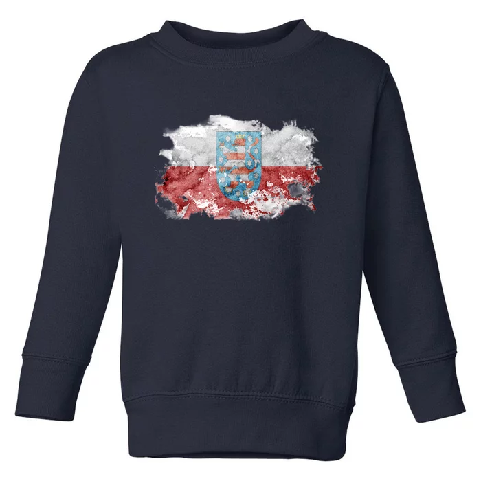 Geremany Thuringia Watercolor Painted State Flag Toddler Sweatshirt