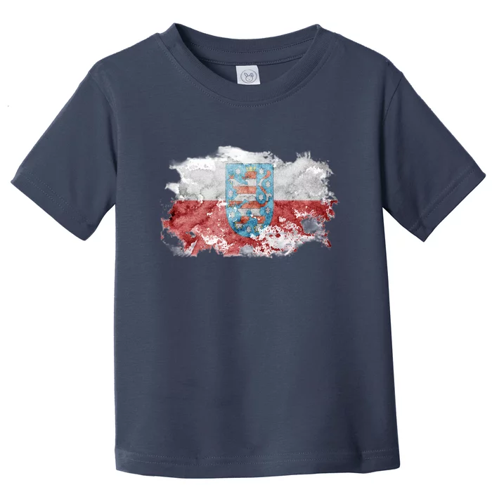 Geremany Thuringia Watercolor Painted State Flag Toddler T-Shirt