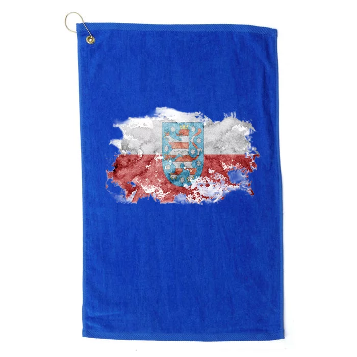 Geremany Thuringia Watercolor Painted State Flag Platinum Collection Golf Towel