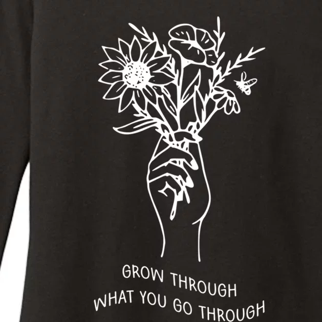 Grow Through What You Go Through Cute Gift Flowers Gift Womens CVC Long Sleeve Shirt