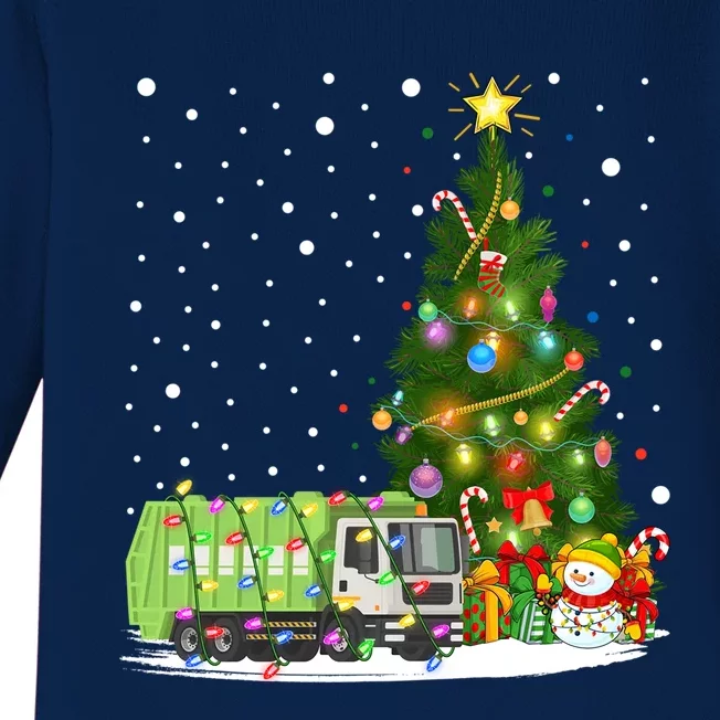 Garbage Truck Xmas Tree Lighting Garbage Truck Christmas Gift Baby Long Sleeve Bodysuit