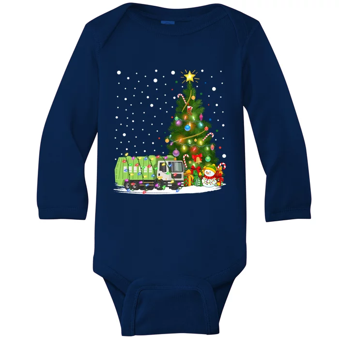 Garbage Truck Xmas Tree Lighting Garbage Truck Christmas Gift Baby Long Sleeve Bodysuit