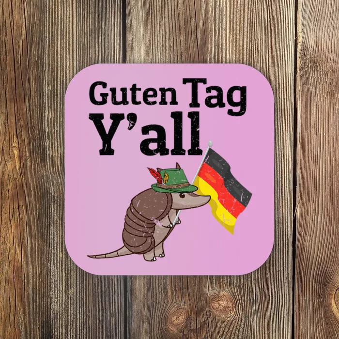 Guten Tag Yall Texas Armadillo German Flag Hat Coaster