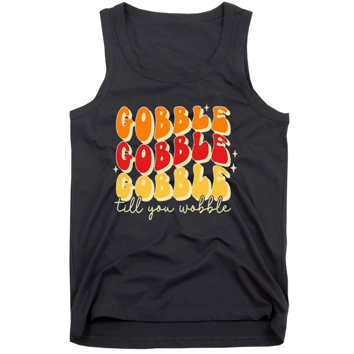 Gobble Till You Wobble Thanksgiving Retro Tank Top