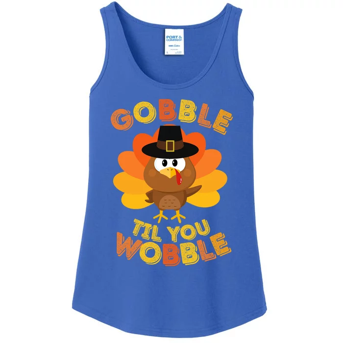 Gobble Til You Wobble Cute Gift Outfit Thanksgiving Gift Ladies Essential Tank