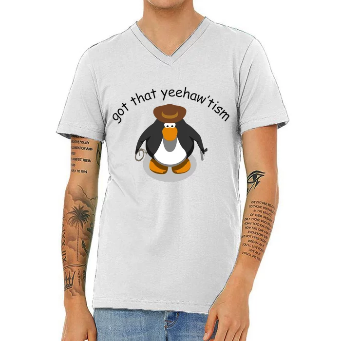 Got That Yeehawtism Penguin Cowboy V-Neck T-Shirt