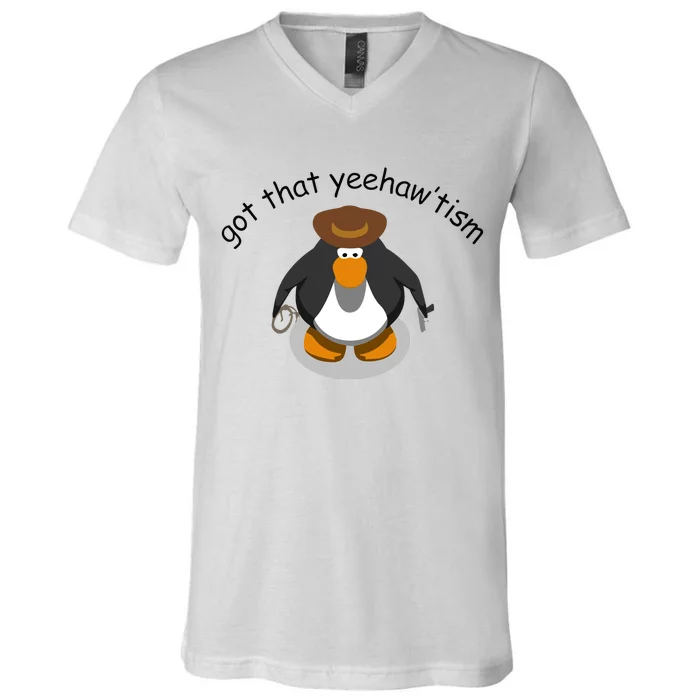 Got That Yeehawtism Penguin Cowboy V-Neck T-Shirt